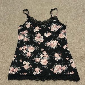 Floral Tank top with Lace trim